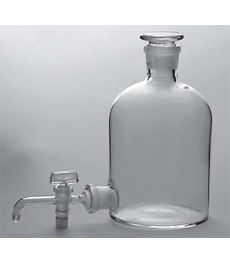 Склянка-аспиратор с краном и пришлифованной пробкой (бутыль с тубусом Вульфа)